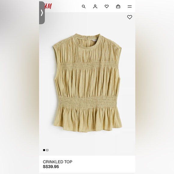 H&M Light Tan Ruffled Top - Picture 2 of 9